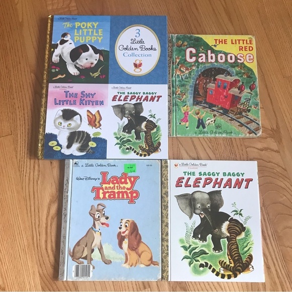 Little Golden Books saggy baggy elephant lady tramp little red caboose train - Picture 1 of 12